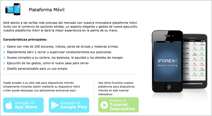 aplicaciones para android e iOS - iForex